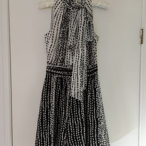 Knee length, sheer Armani Exchange black/white dress in size XS